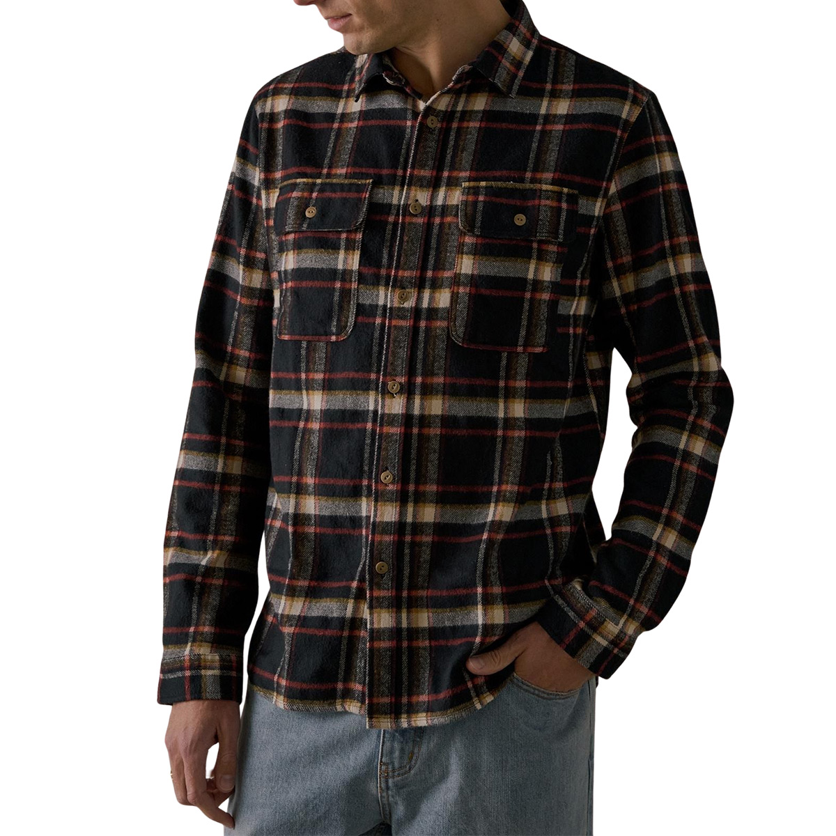 McTavish Twin Pocket Flannel Shirt - Black Multi