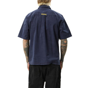 Afends Overdie Organic Overdyed Short Sleeve Shirt - Deep Sea