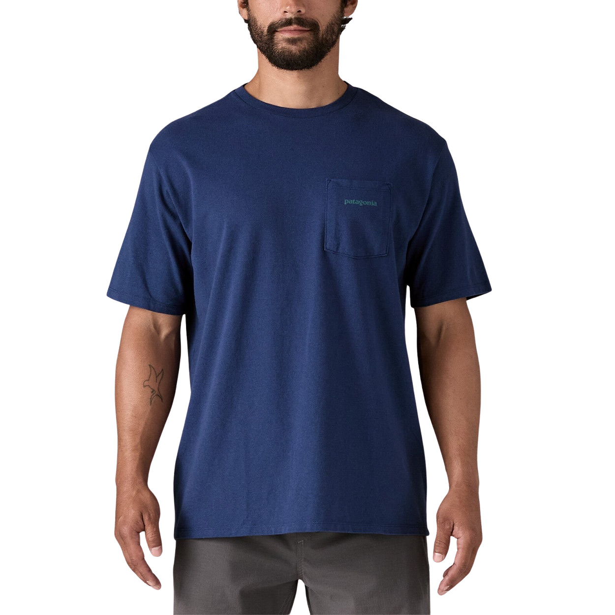 Patagonia Boardshort Logo Pocket Responsibili-Tee - Clement Blue