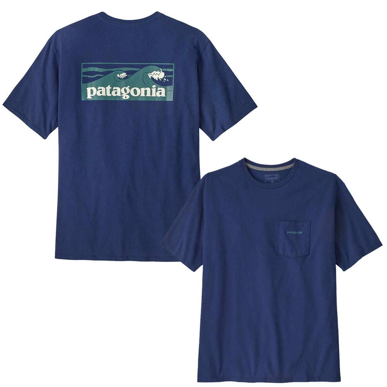 Patagonia Boardshort Logo Pocket Responsibili-Tee - Clement Blue