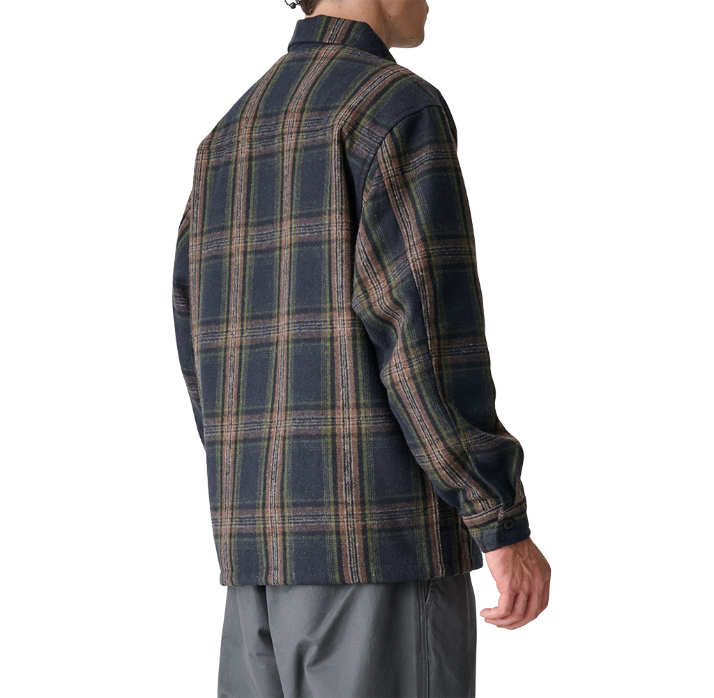 S/Double LS Zip Thru Shirt - Navy