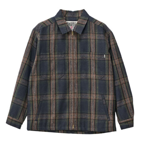 S/Double LS Zip Thru Shirt - Navy