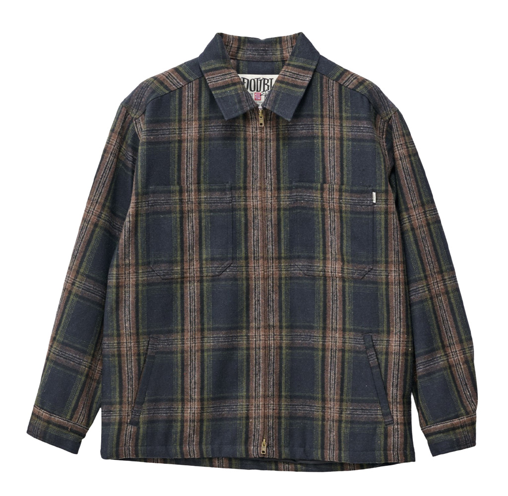 S/Double LS Zip Thru Shirt - Navy