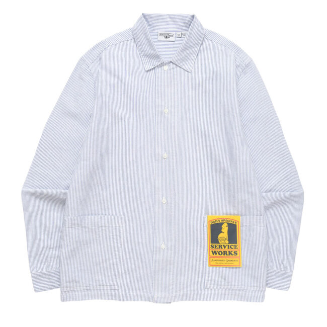 Service Works Waiter Shirt - Oxford Blue Stripe
