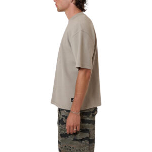 Thrills Arts & Industrial Box Fit Oversize Short Waffle Tee - Light Grey
