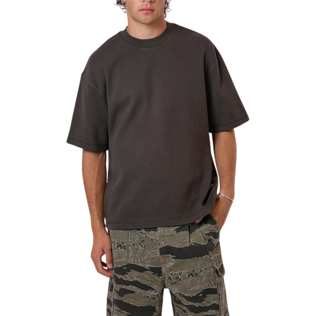 Thrills Arts & Industrial Box Fit Oversize Short Waffle Tee - Dark Charcoal