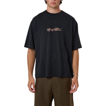 Thrills Metamorphic Daze Box Fit Oversize Short Raw Hem Tee - Washed Black