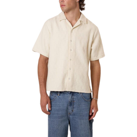 Thrills Vanished Short Bowling Shirt - Heritage White