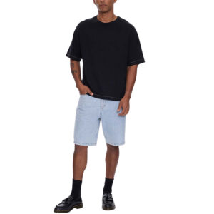 Thrills Hemp Thrills Embro Contrast Stitch Box Fit Oversize Short Tee - Black