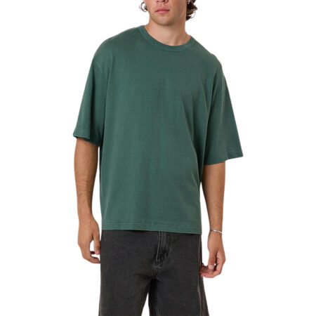 Thrills Hemp Thrills Embro Contrast Stitch Box Fit Oversize Short Tee - Sea Pine