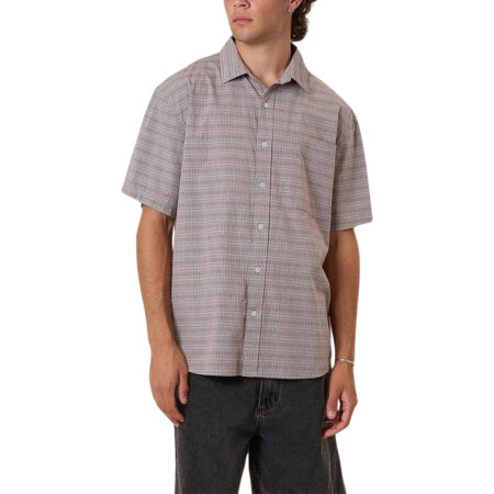 Thrills Minimal Thrills Stripe Check Short Sleeve Shirt - Smog
