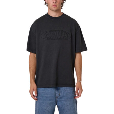 Thrills Shadowless Embro Oversize Box Fit Tee - Pirate Black