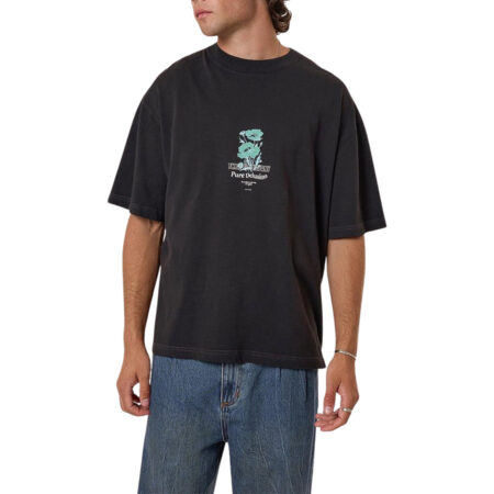 Thrills Pure Delusion Box Fit Oversize Short Tee - Faded Black