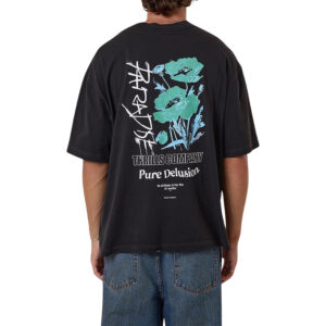 Thrills Pure Delusion Box Fit Oversize Short Tee - Faded Black
