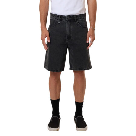 Thrills Slacker Denim Short - Ash Black