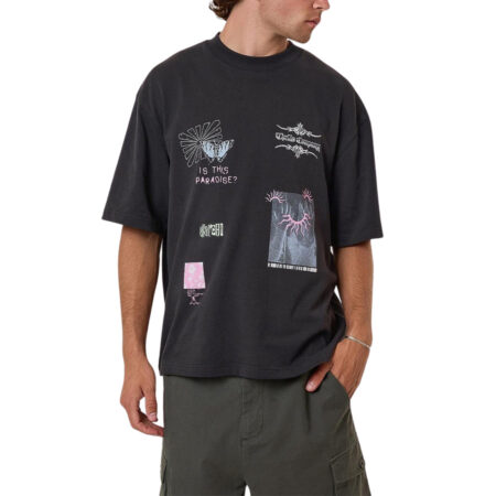 Thrills Transmission Box Fit Oversize Short Tee - Washed Black