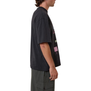 Thrills Transmission Box Fit Oversize Short Tee - Washed Black