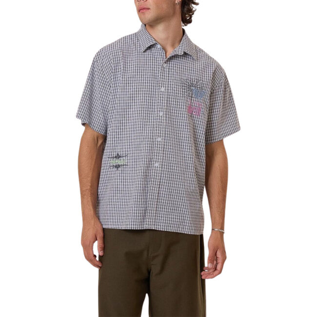 Thrills Transmission Short Sleeve Short Shirt - Navy