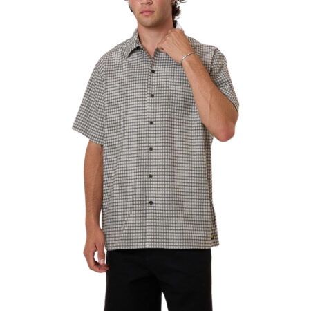 Thrills Union Short Sleeve Check Shirt - Light Stone