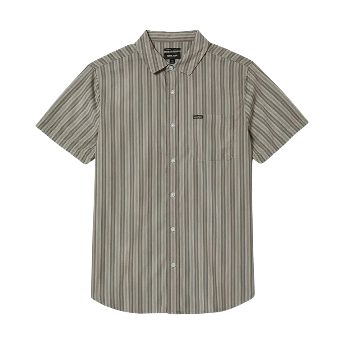 Brixton Charter Stripe SS Woven Shirt - Charcoal Grey