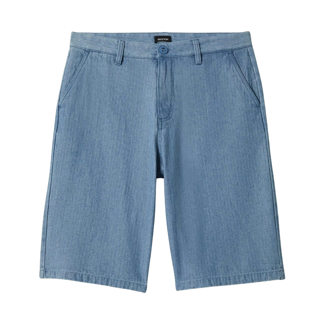 Brixton Choice Chino Baggy Short - Light Wash Denim Herringbone