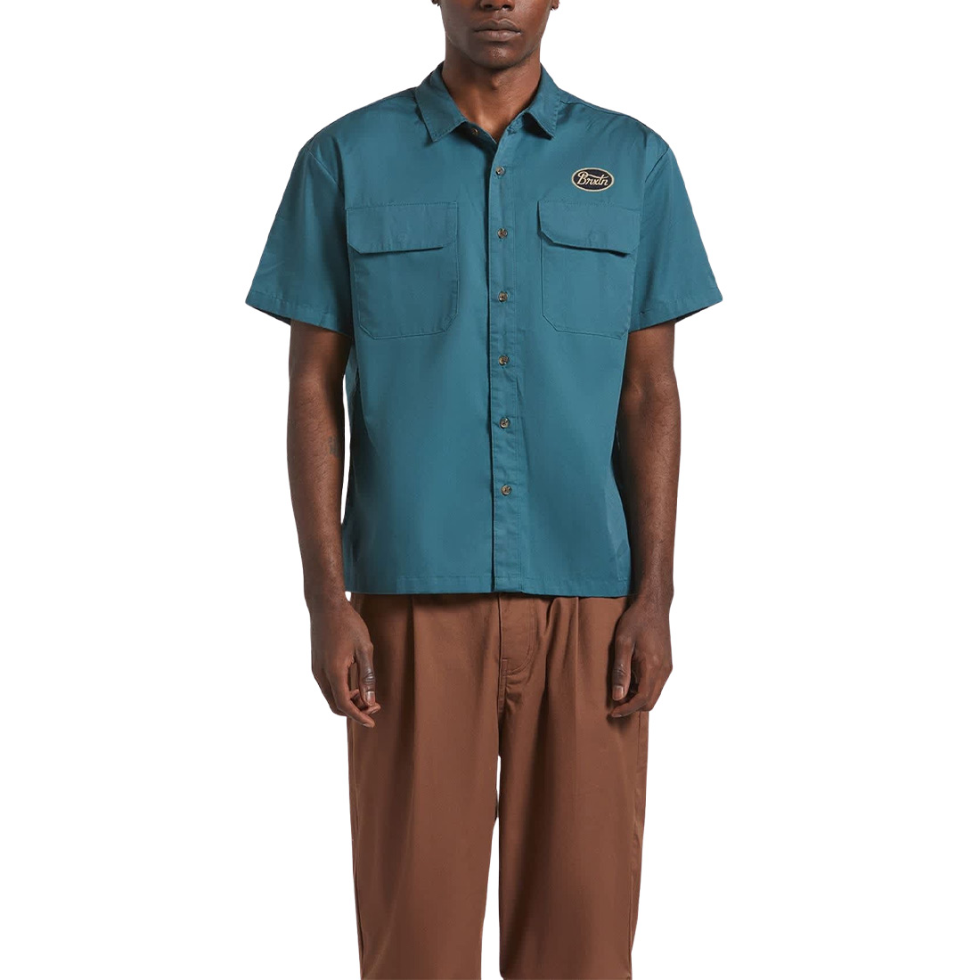 Brixton Mechanics Cru SS Woven Shirt - Night Sage
