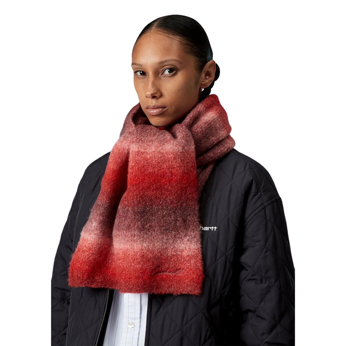 Carhartt Tony Scarf - Tony Stripe Jacquard - Palisander/Glassy Pink