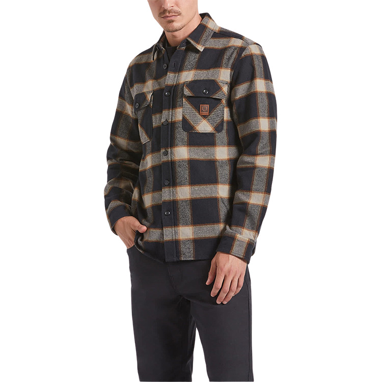 Brixton Bowery Heavy Weight Flannel - Black/Cream