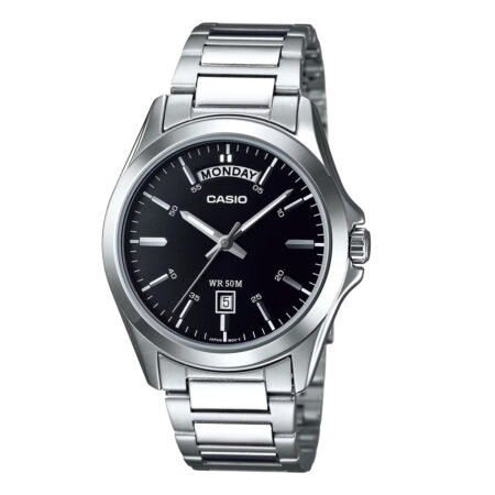 Casio MTPB146D-1A Analogue Retro Watch - Silver/Black