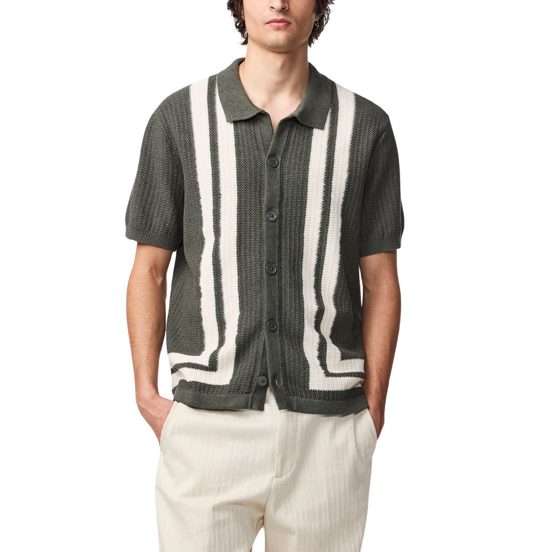 NN.07 Ares Knit Shirt 6636 - Croc Green