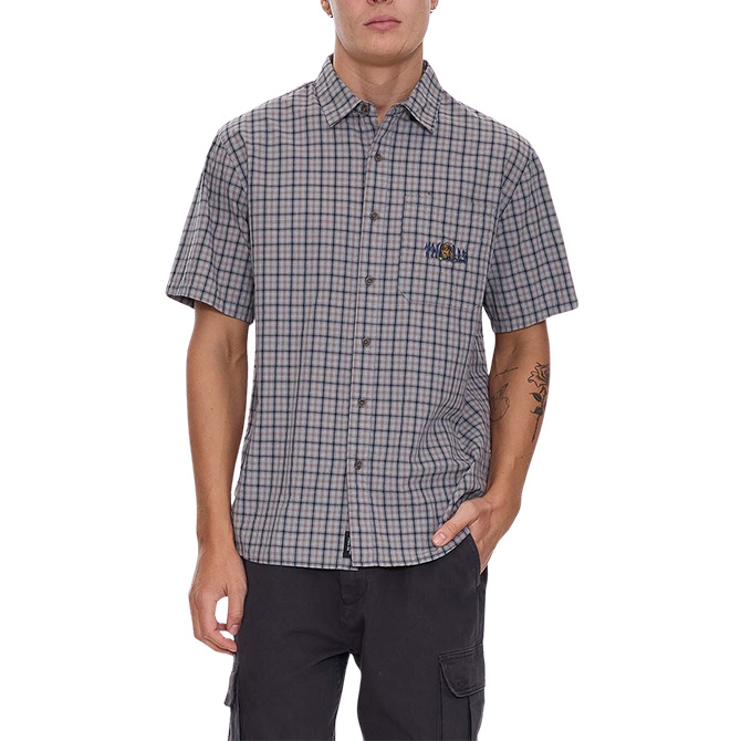 Thrills Eyes In The Grass Short Sleeve Shirt - Light Grey
