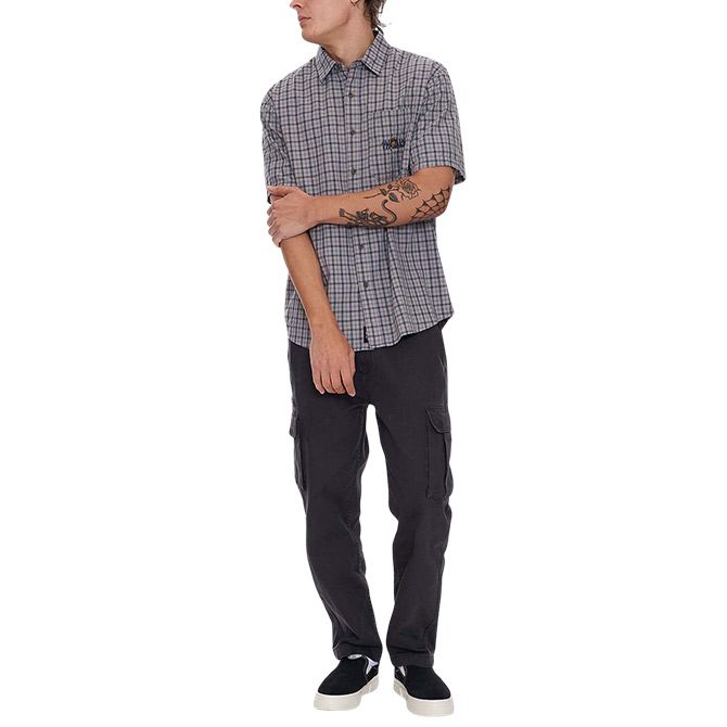 Thrills Eyes In The Grass Short Sleeve Shirt - Light Grey