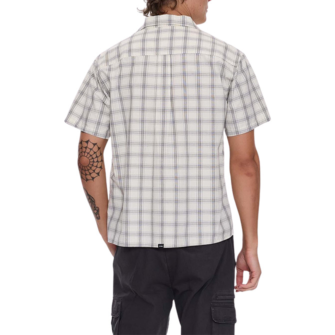 Thrills Touch The Sky Check Short Sleeve Cropped Shirt - Heritage White