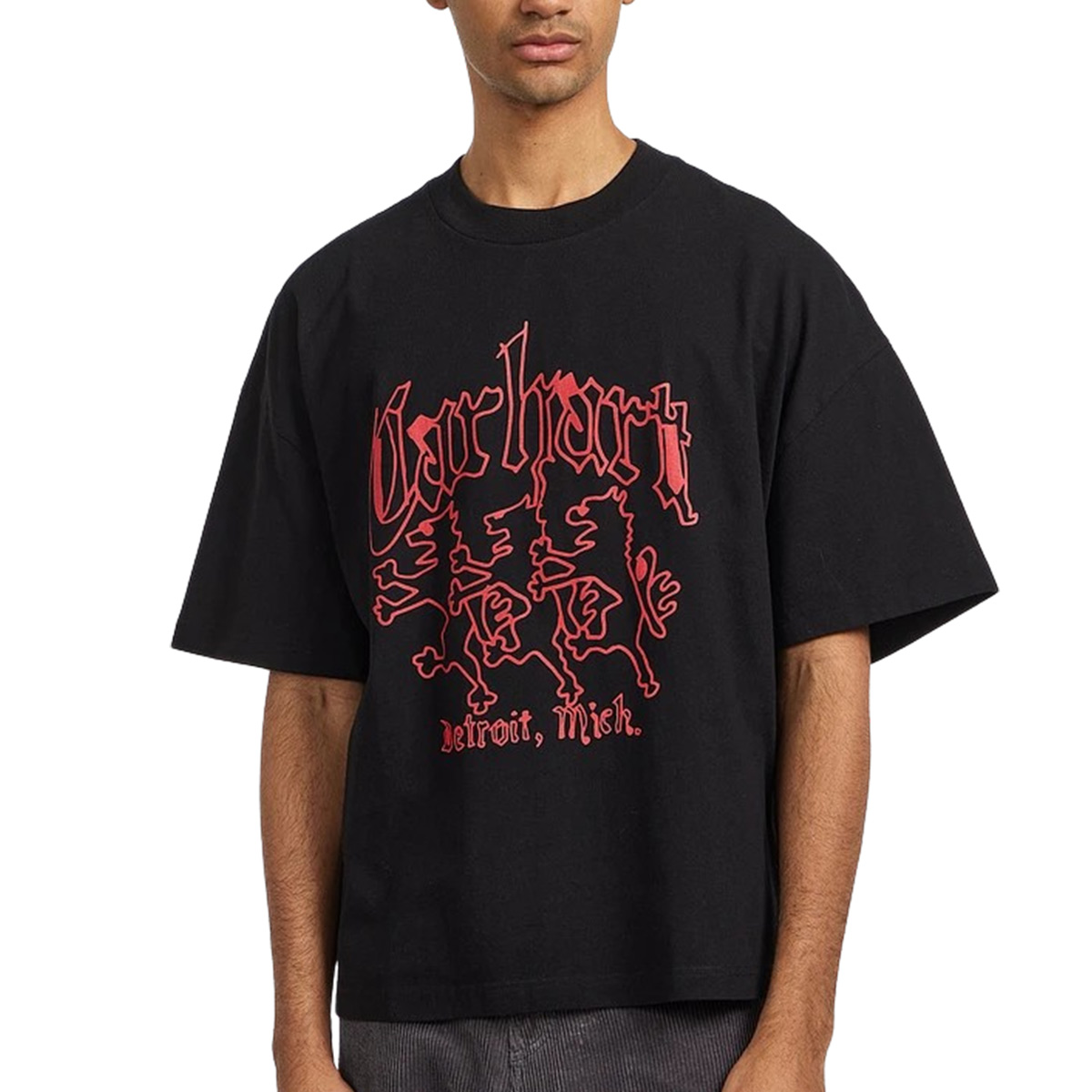 Carhartt S/S Hackwork T-Shirt - Black Heavy/Stone Wash