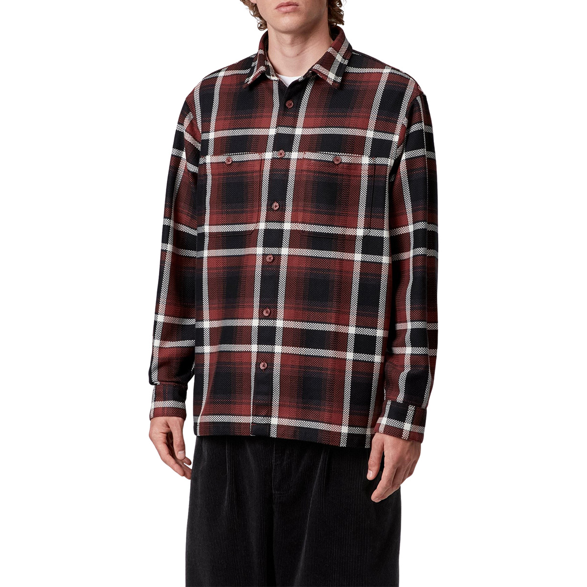Carhartt L/S Vaughn Shirt - Vaughn Check/Dark Brick
