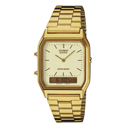 Casio AQ230GA-9DS Duo Watch - Goldtone Stainless Steel/Cream Face