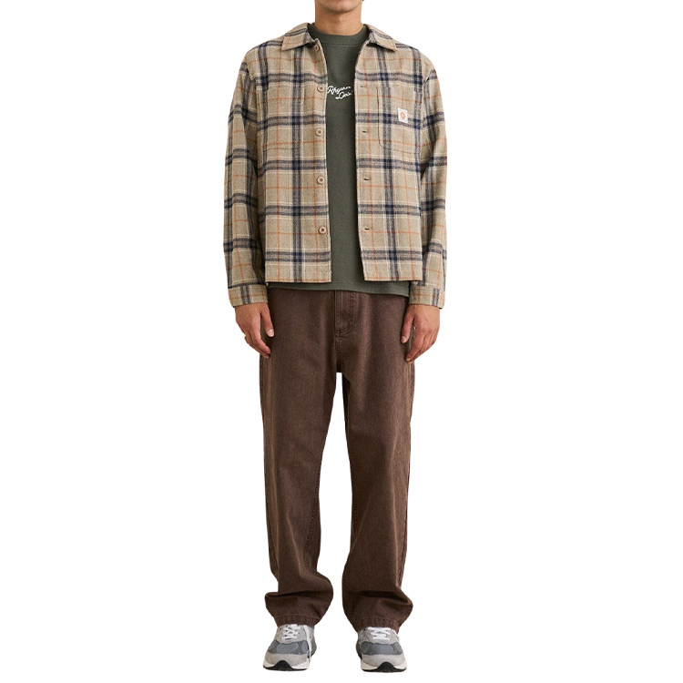 Rhythm Oscar Check LS Shirt - Stone