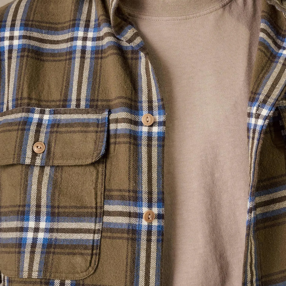 McTavish Twin Pocket Flannel Shirt - Green Multi
