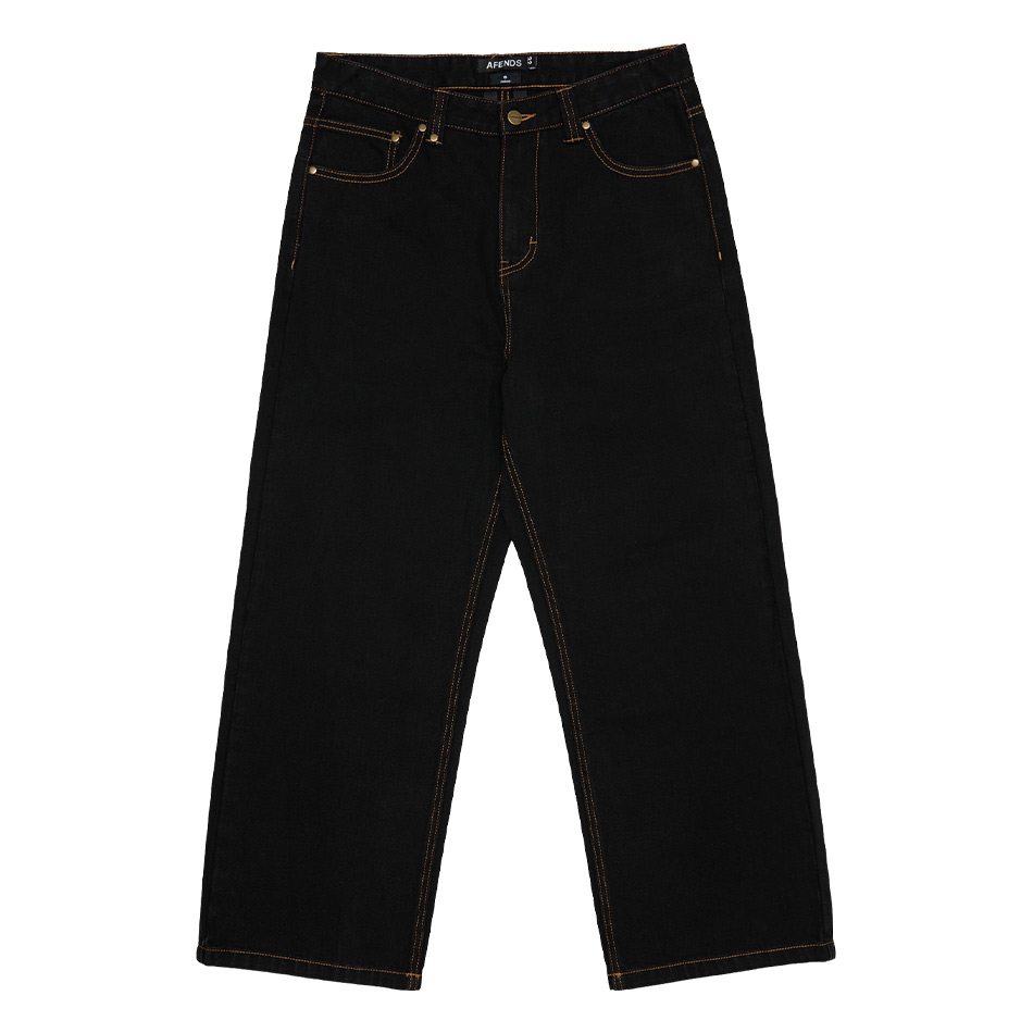 Afends Pablo Denim Baggy Jean - Washed Black