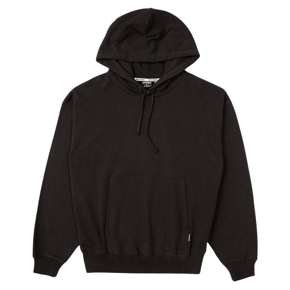 Afends Genesis Boxy Pull On Hood - Stone Black