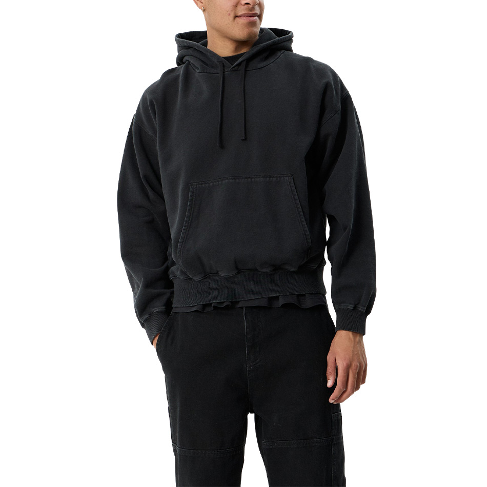 Afends Genesis Boxy Pull On Hood - Stone Black