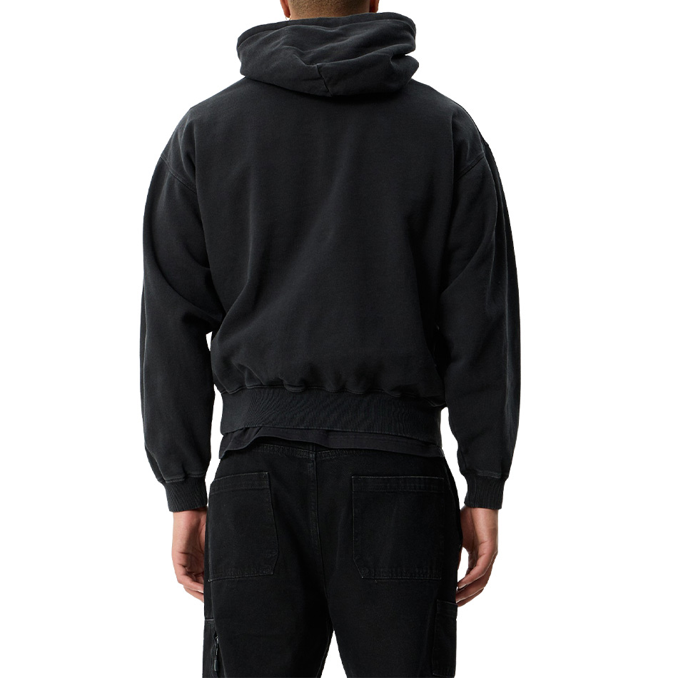 Afends Genesis Boxy Pull On Hood - Stone Black
