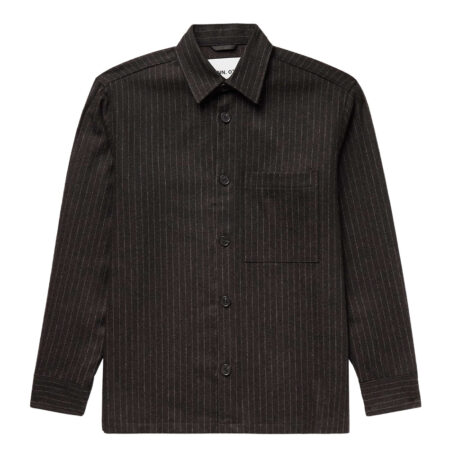 NN07 Freddy Pinstriped Overshirt 1630 - Brown Stripe