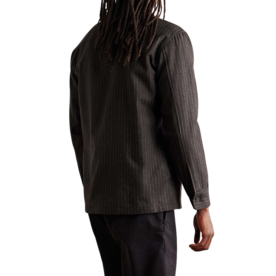 NN07 Freddy Pinstriped Overshirt 1630 - Brown Stripe