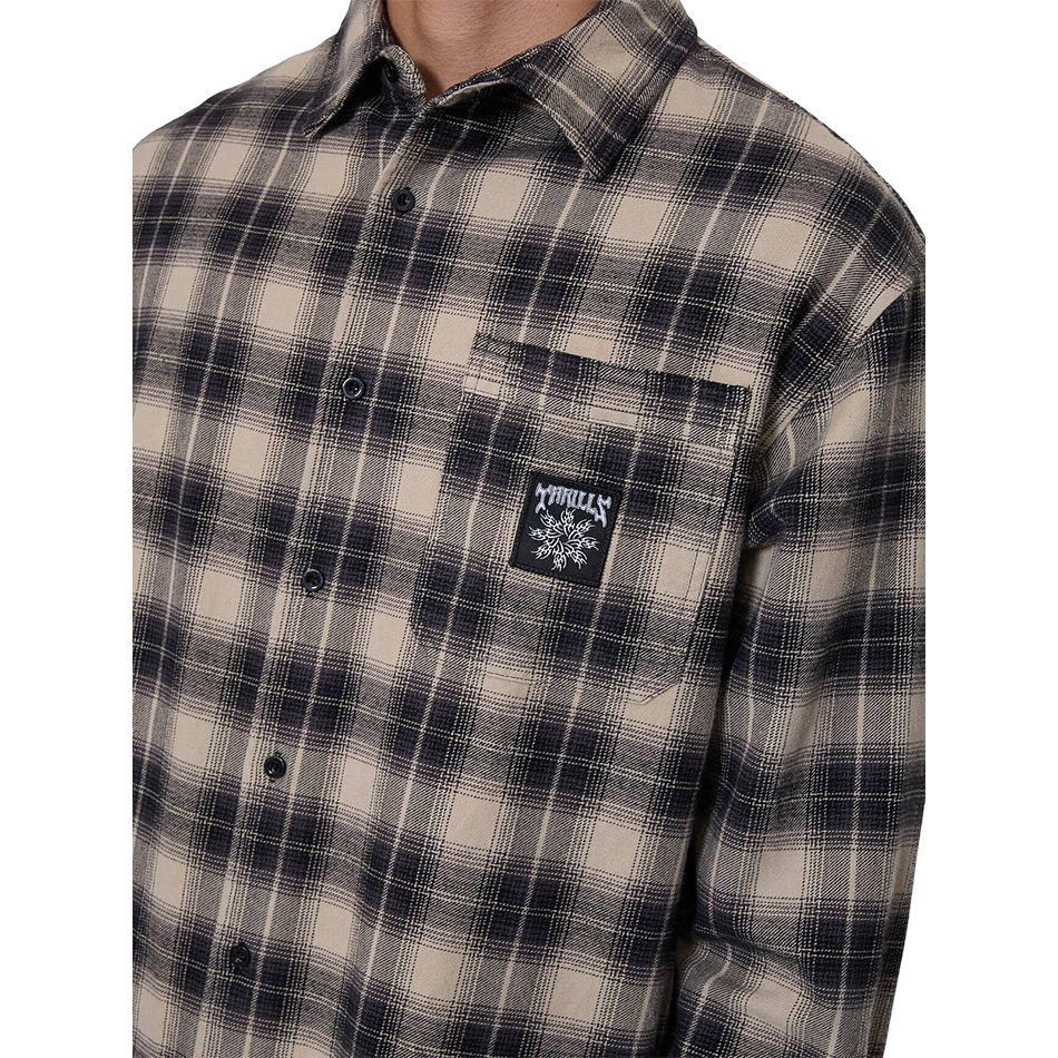 Thrills Stagger Barrio Long Sleeve Flannel Shirt - Black