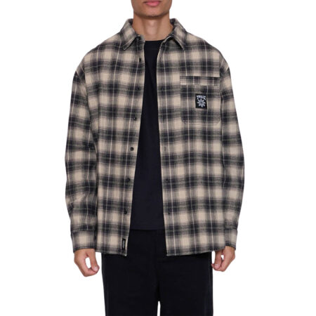 Thrills Stagger Barrio Long Sleeve Flannel Shirt - Black