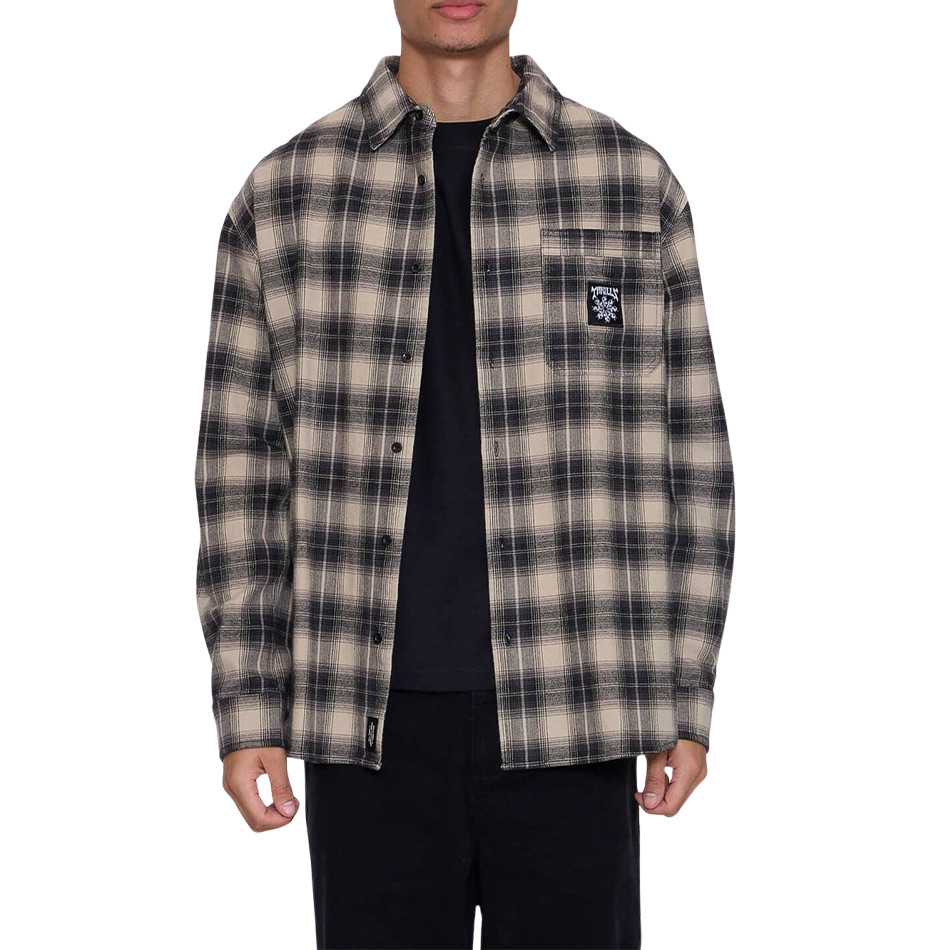 Thrills Stagger Barrio Long Sleeve Flannel Shirt - Black