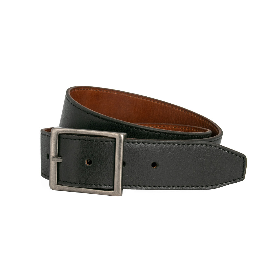 Loop Leather Two Face Reversible Belt - Black/Tan