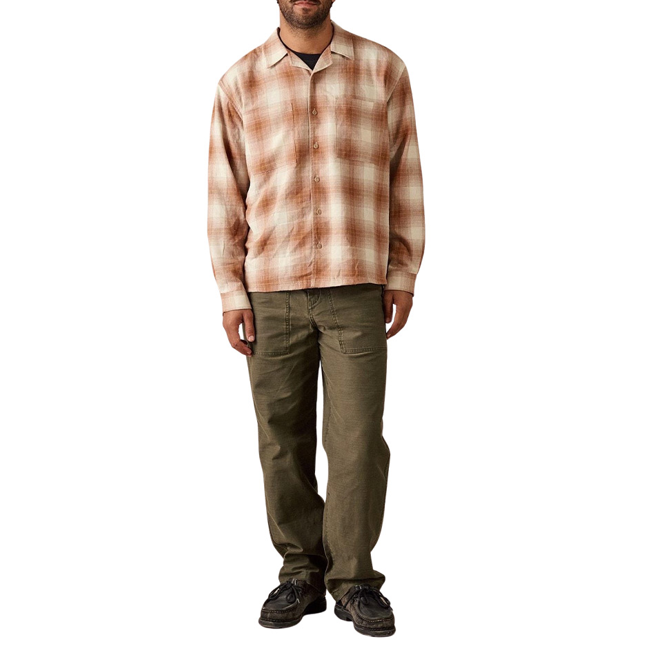 McTavish Long Sleeve Holiday Collar Shirt - Brown Multi