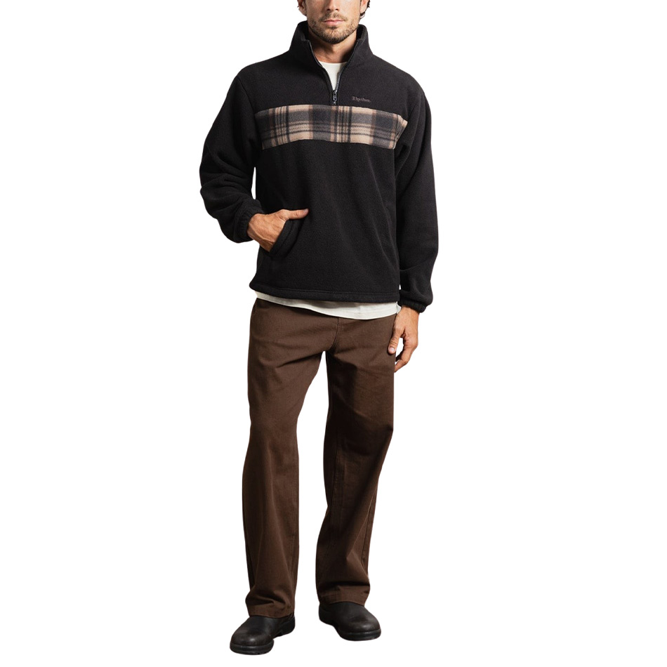 Rhythm Checkered Fleece Quarter Zip - Black